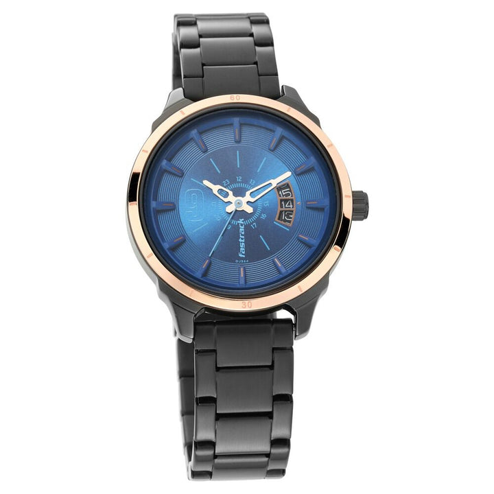 Fastrack All Nighters Quartz Analog Blue Dial Stainless Steel Strap Watch for Girls NP6187KM02