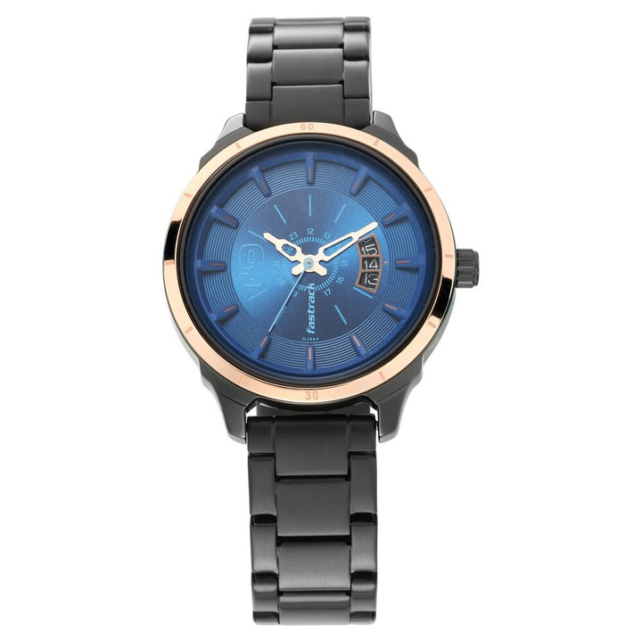 Fastrack All Nighters Quartz Analog Blue Dial Stainless Steel Strap Watch for Girls NP6187KM02