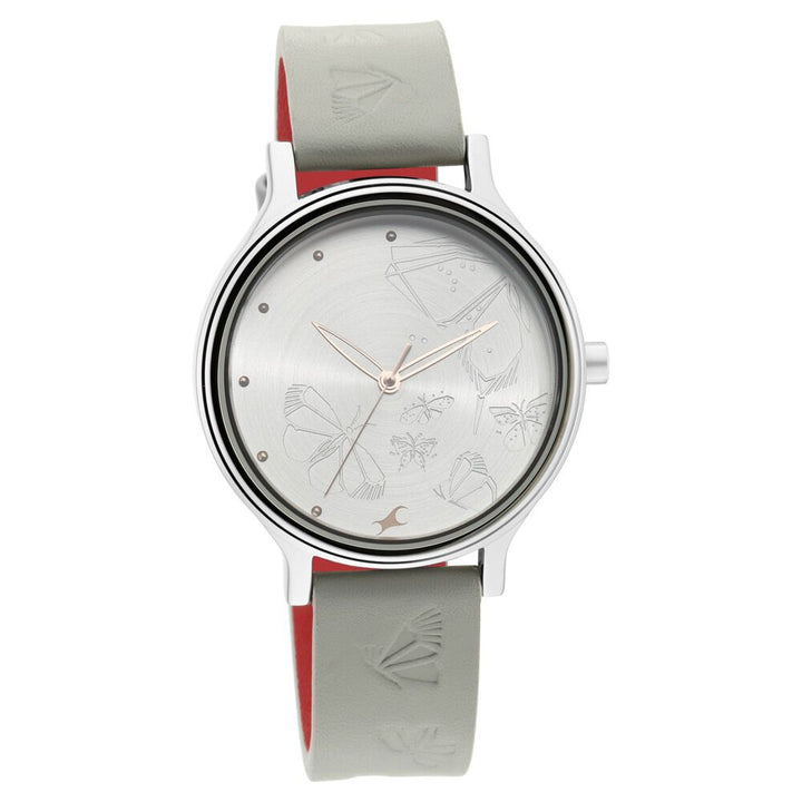 Fastrack I Love Me Quartz Analog Silver Dial Leather Strap Watch for Girls NS6189SL03