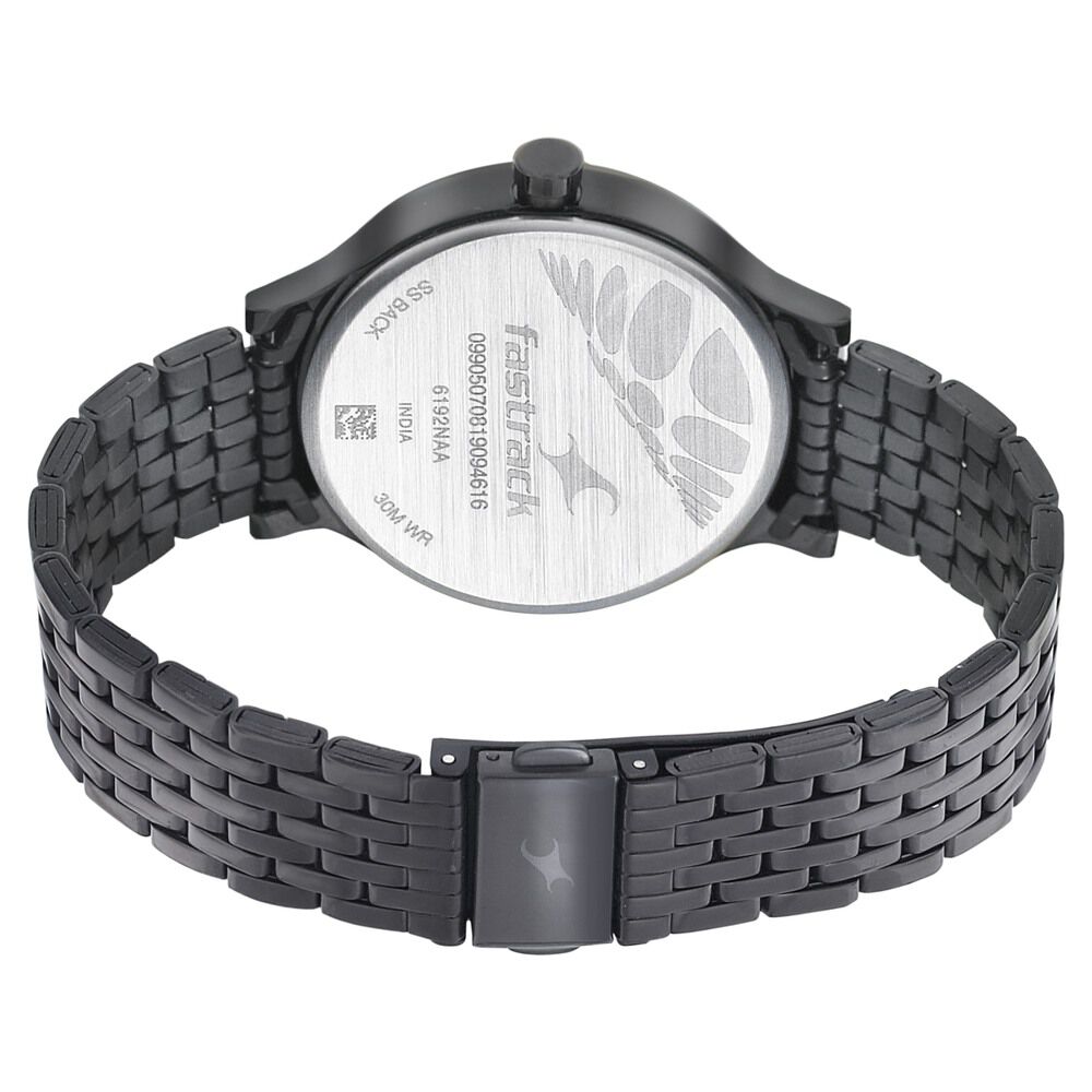 Fastrack Space Rover Quartz Analog Black Dial Stainless Steel Strap Watch for Girls NP6192NM01