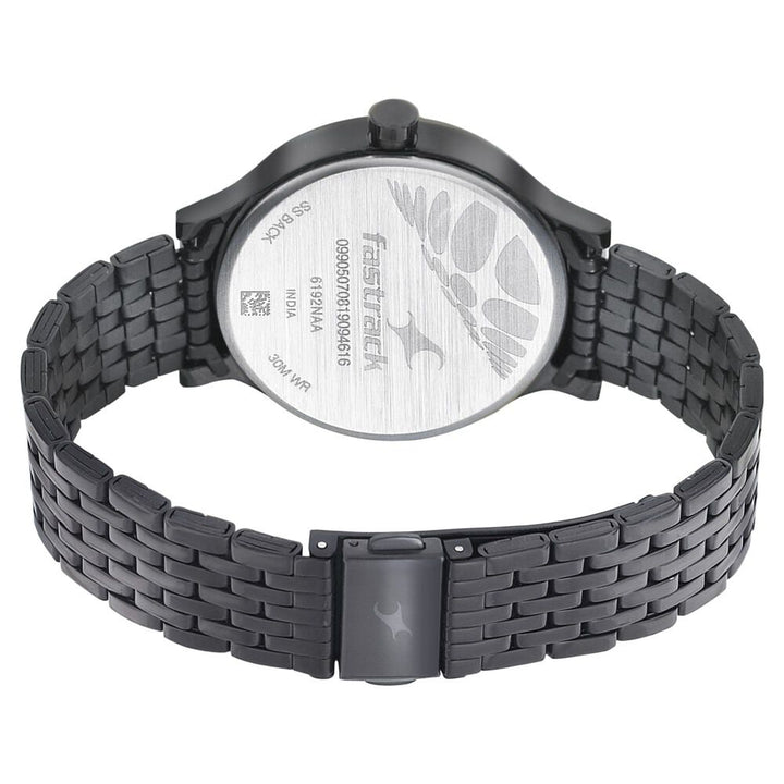 Fastrack Space Rover Quartz Analog Black Dial Stainless Steel Strap Watch for Girls NP6192NM01