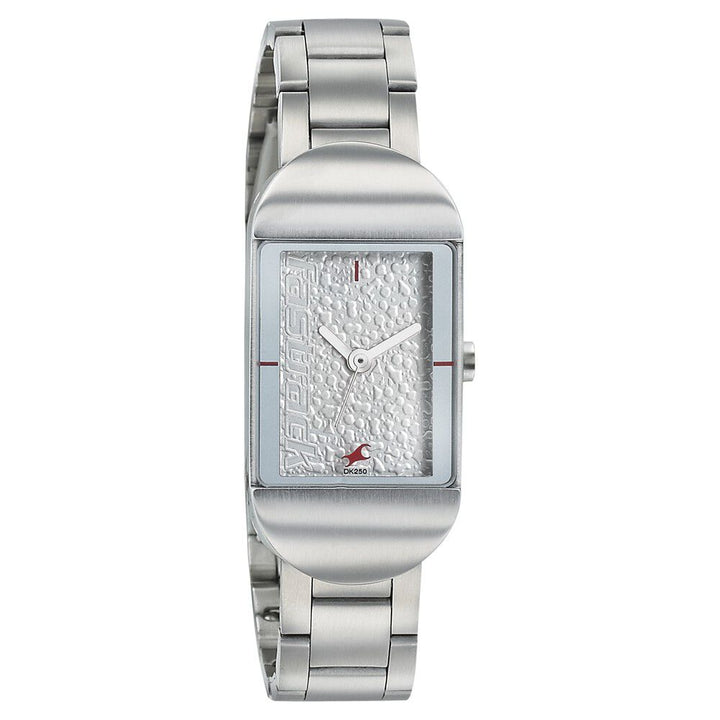 Fastrack Go Skate Quartz Analog Silver Dial Stainless Steel Strap Watch for Girls NP6201KM01