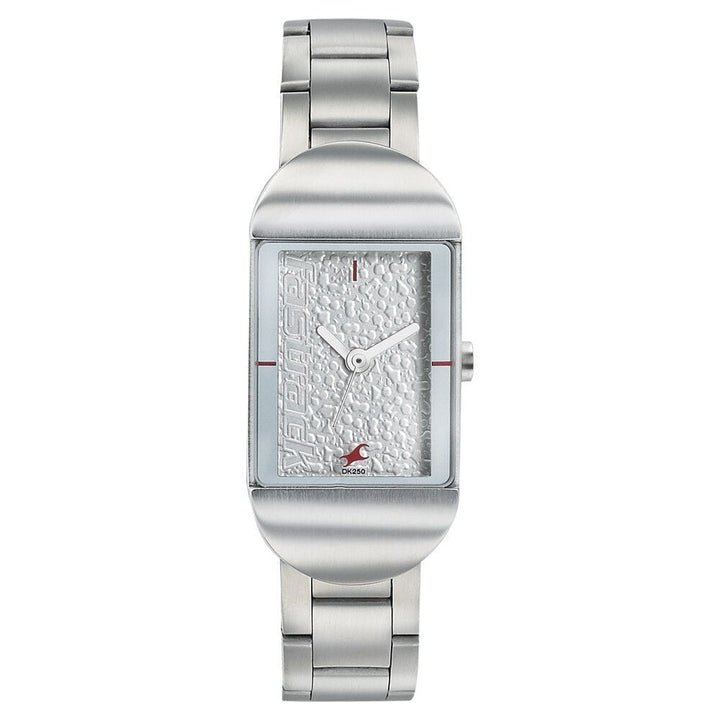 Fastrack Go Skate Quartz Analog Silver Dial Stainless Steel Strap Watch for Girls NP6201KM01