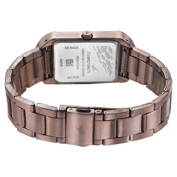 Fastrack Go Skate Quartz Analog Brown Dial Stainless Steel Strap Watch for Girls NS6201KM02