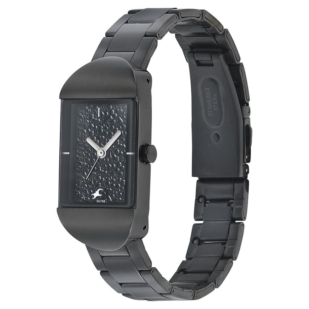 Fastrack Go Skate Quartz Analog Black Dial Stainless Steel Strap Watch for Girls NR6201KM03