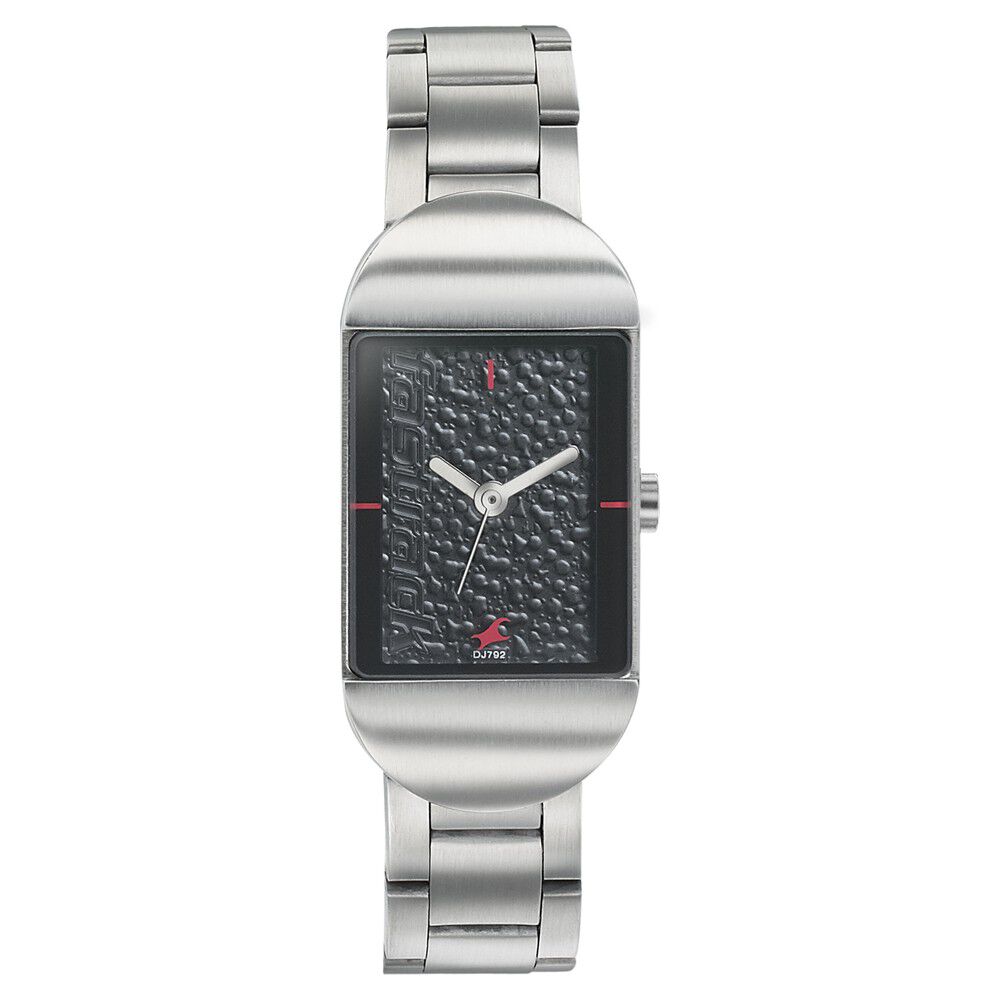 Fastrack Go Skate Quartz Analog Black Dial Stainless Steel Strap Watch for Girls NR6201SM01