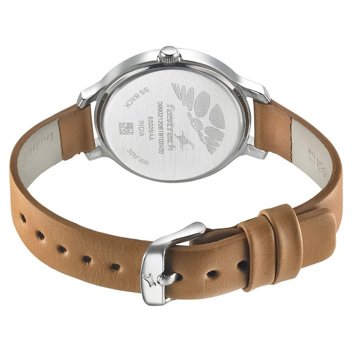 Fastrack Quartz Analog Black Dial Leather Strap Watch for Girls NR6202SL01