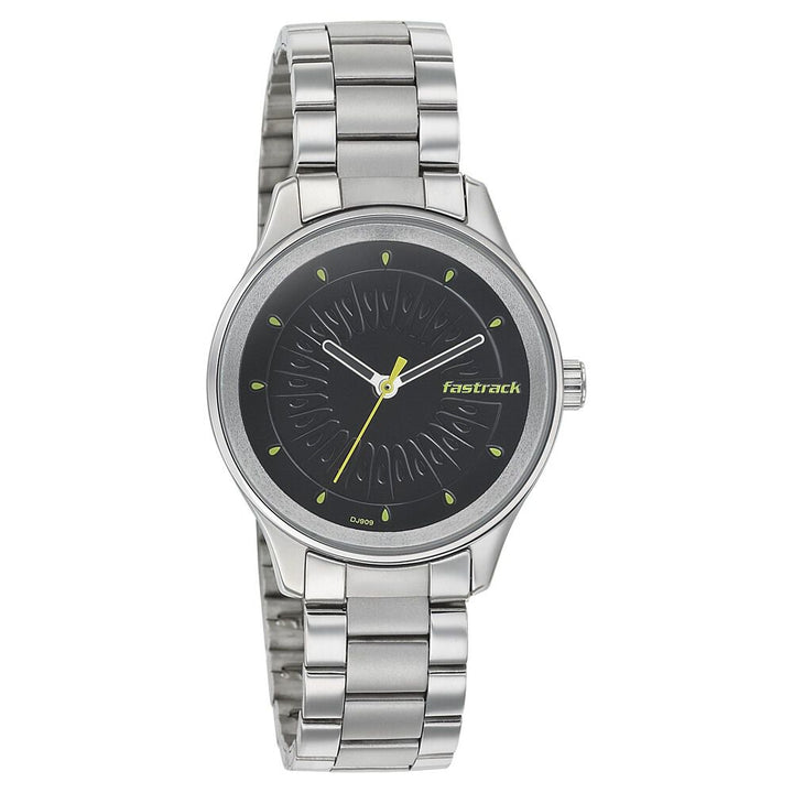 Fastrack Quartz Analog Black Dial Stainless Steel Strap Watch for Girls NR6203SM02