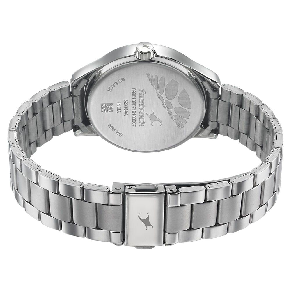 Fastrack Quartz Analog Black Dial Stainless Steel Strap Watch for Girls NR6203SM02