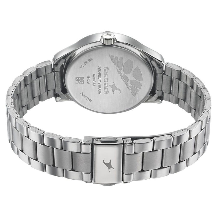 Fastrack Quartz Analog Black Dial Stainless Steel Strap Watch for Girls NR6203SM02