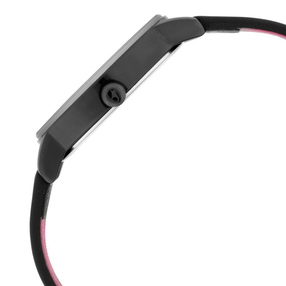 Fastrack Ruffles Quartz Analog with Date Black Dial Leather Strap Watch for Girls NR6206NL02