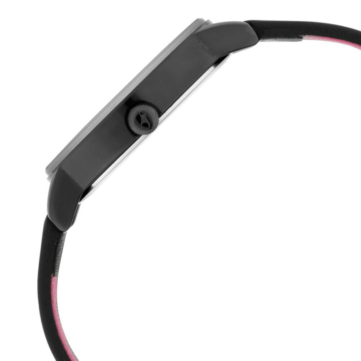 Fastrack Ruffles Quartz Analog with Date Black Dial Leather Strap Watch for Girls NR6206NL02