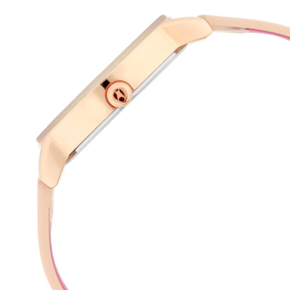 Fastrack Ruffles Quartz Analog with Date Beige Dial Leather Strap Watch for Girls NS6206WL01