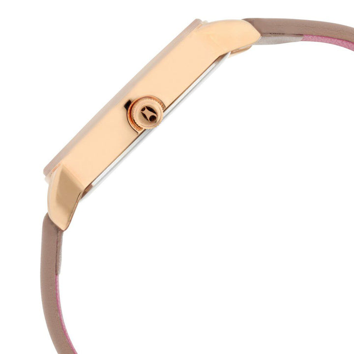 Fastrack Ruffles Quartz Analog with Date Pink Dial Leather Strap Watch for Girls NS6206WL02