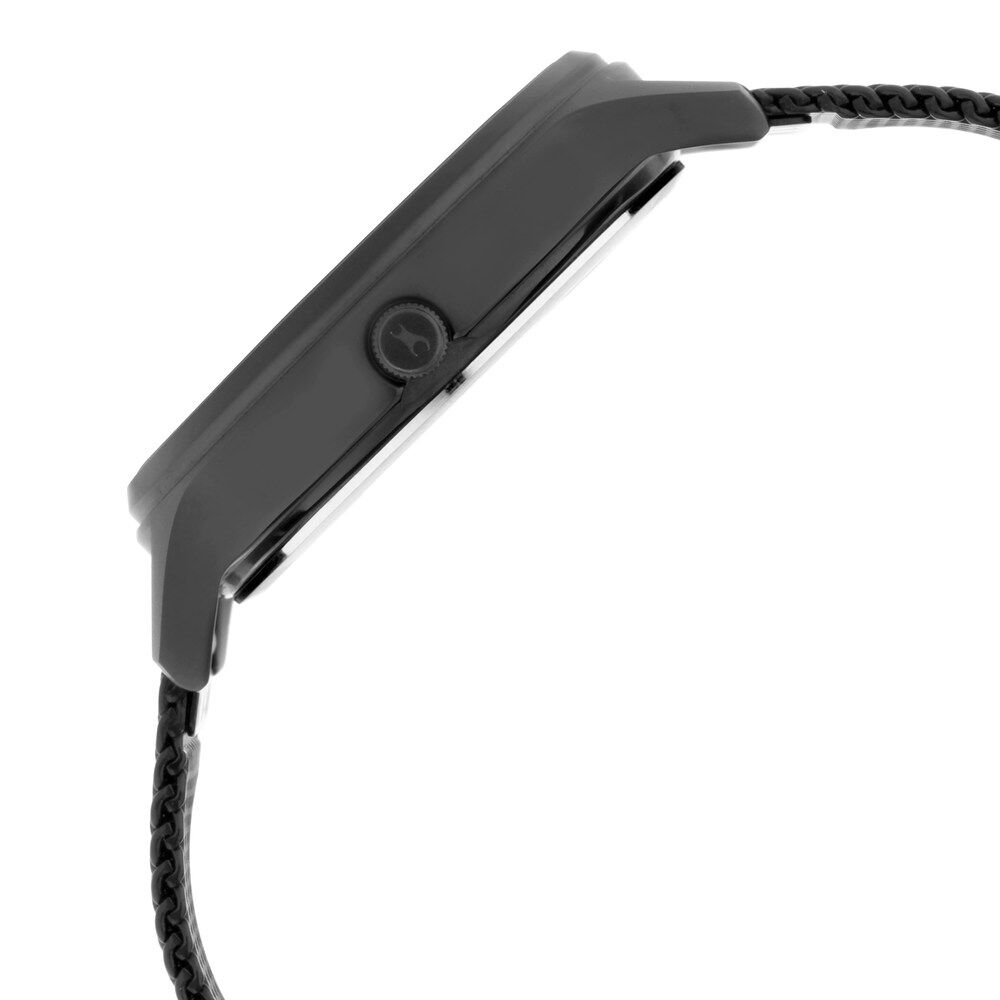 Fastrack Ruffles Quartz Analog with Day and Date Black Dial Stainless Steel Strap Watch for Girls NS6207NM01