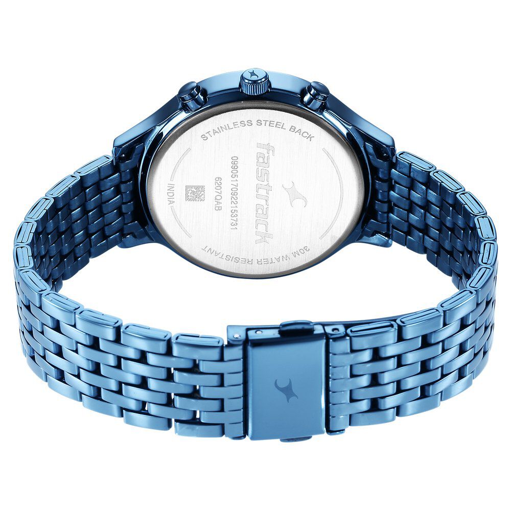 Fastrack Style Up Blue Dial Stainless Steel Strap Watch for Girls NS6207QM01