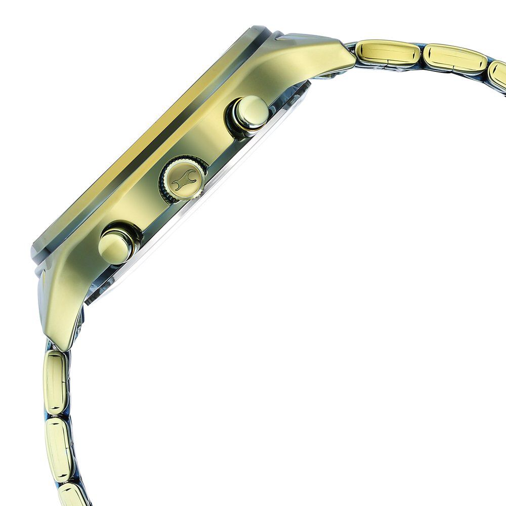 Fastrack Style Up Green Dial Stainless Steel Strap Watch for Girls NS6207QM02