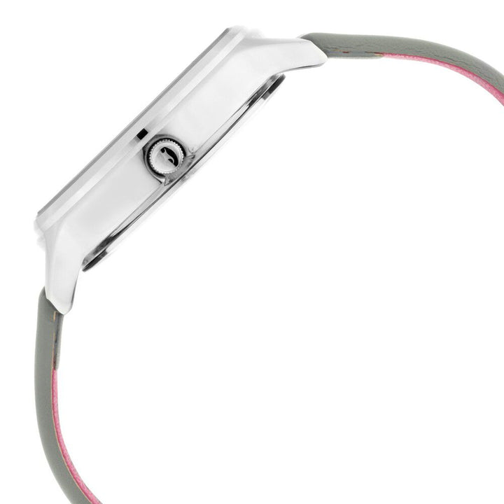 Fastrack Ruffles Quartz Analog with Day and Date Grey Dial Leather Strap Watch for Girls NS6207SL01