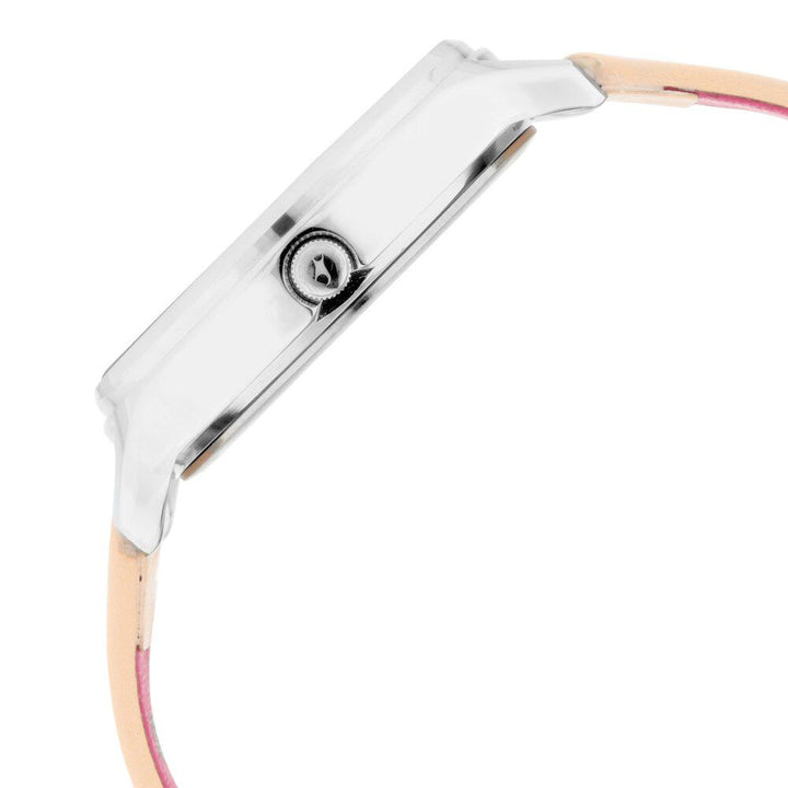 Fastrack Ruffles Quartz Analog with Day and Date Beige Dial Leather Strap Watch for Girls NS6207SL02