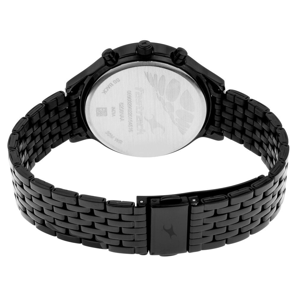 Fastrack Ruffles Quartz Multifunction Purple Dial Stainless Steel Strap Watch for Girls NS6208NM01