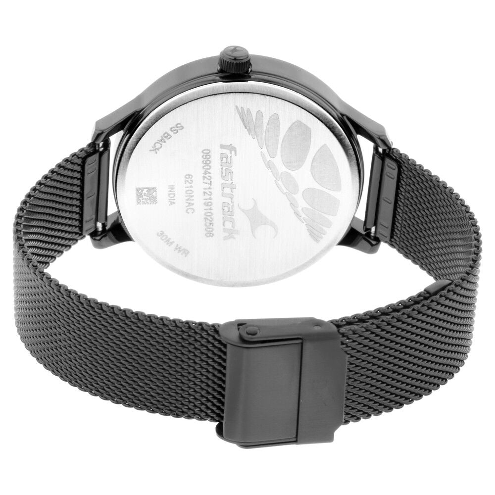 Fastrack Fit Outs Quartz Analog Black Dial Metal Strap Watch for Girls NS6210NM03