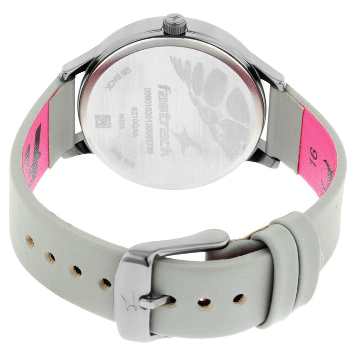 Fastrack Fit Outs Quartz Analog with Date Multicoloured Dial Leather Strap Watch for Girls NS6210QL01