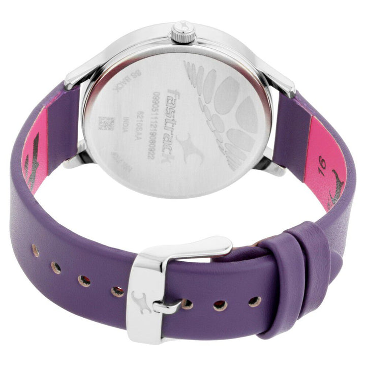 Fastrack Fit Outs Quartz Analog with Date Multicoloured Dial Leather Strap Watch for Girls NR6210SL02