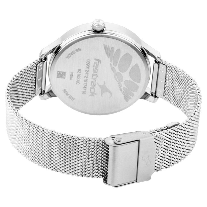 Fastrack Fit Outs Quartz Analog Blue Dial Metal Strap Watch for Girls NP6210SM02