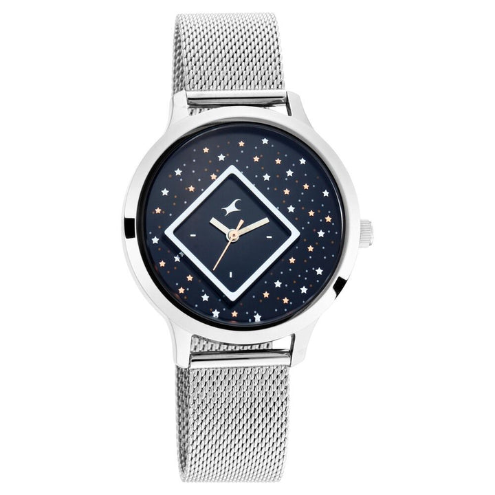 Fastrack Fit Outs Quartz Analog Grey Dial Metal Strap Watch for Girls NP6210SM03