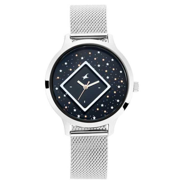 Fastrack Fit Outs Quartz Analog Grey Dial Metal Strap Watch for Girls NP6210SM03