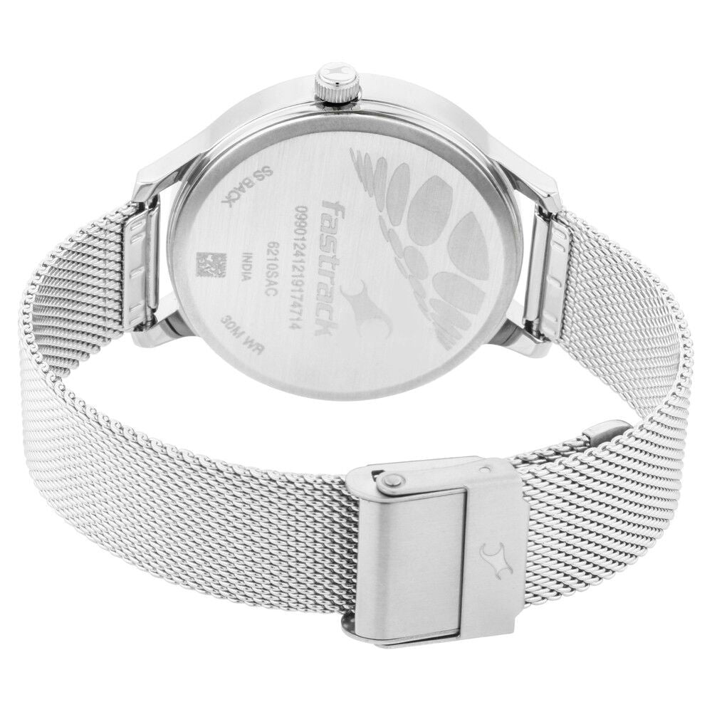Fastrack Fit Outs Quartz Analog Grey Dial Metal Strap Watch for Girls NP6210SM03