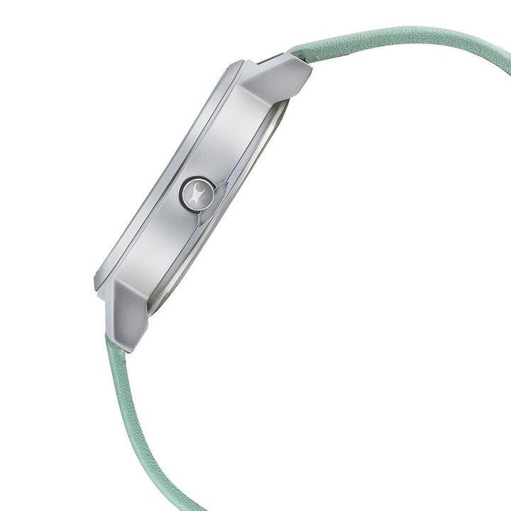 Fastrack Sunburn Quartz Analog Green Dial Leather Strap Watch for Girls NP6213SL01