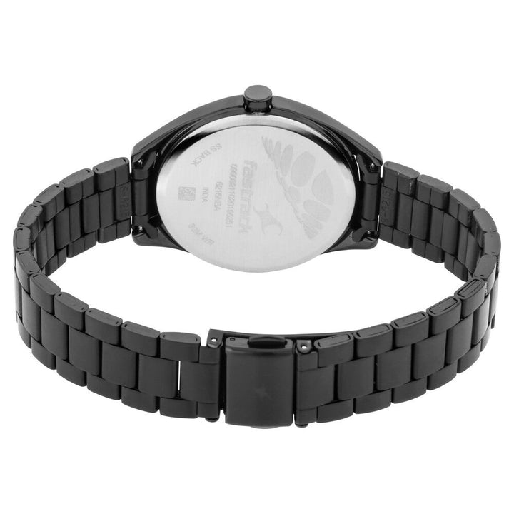 Fastrack Quartz Analog Black Dial Stainless Steel Strap Watch for Girls NS6215NM01