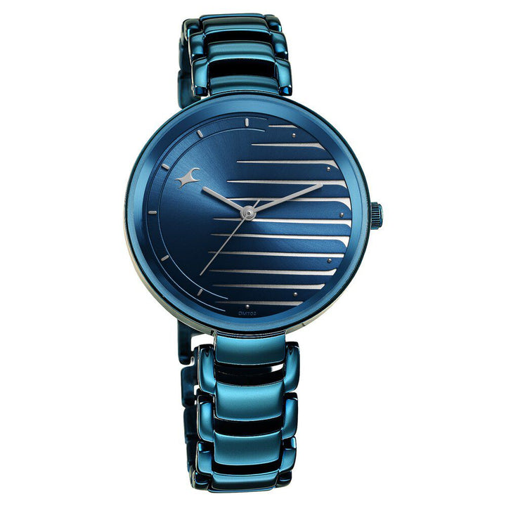 Fastrack Style Up Quartz Analog Blue Dial Metal Strap Watch for Girls NS6216QM02