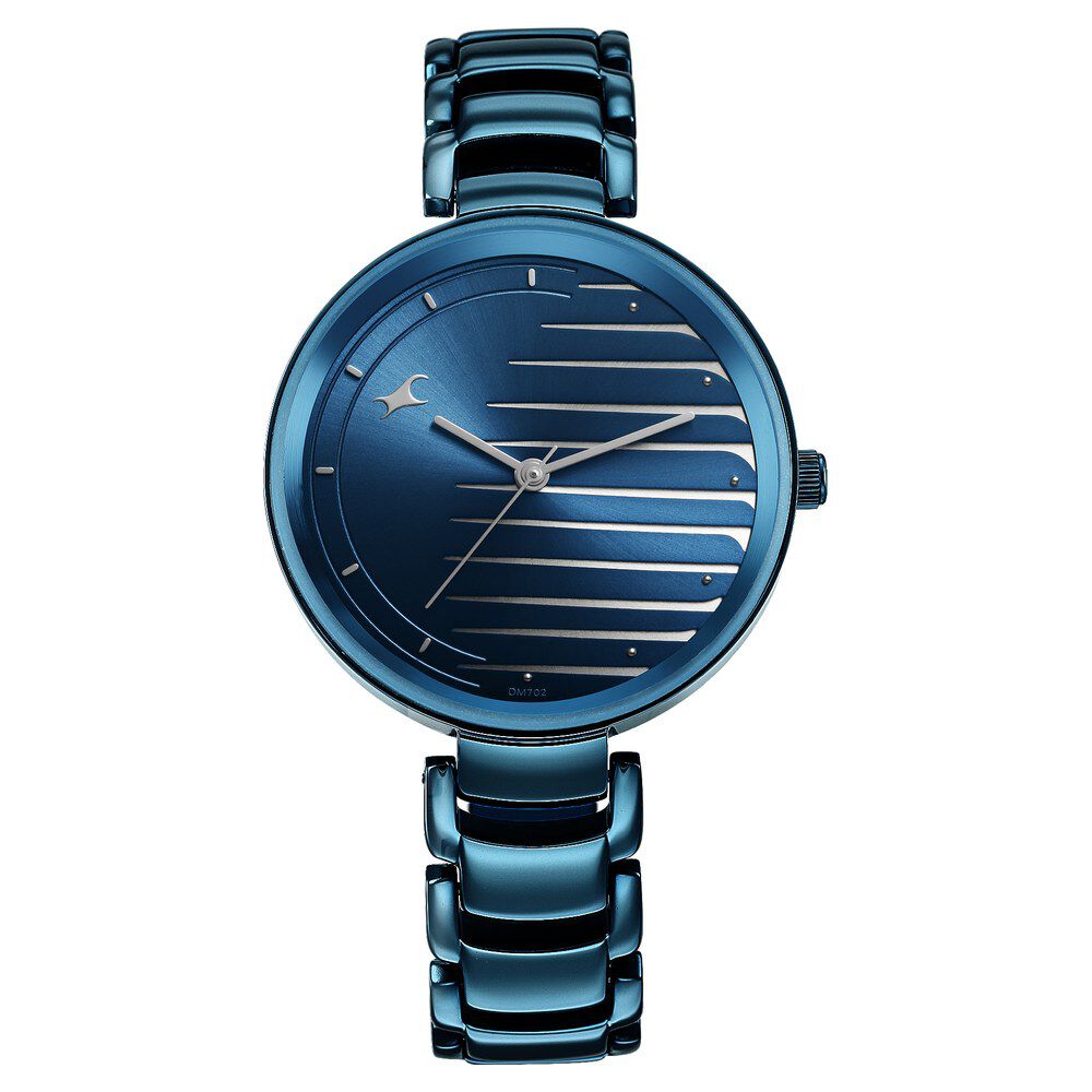 Fastrack Style Up Quartz Analog Blue Dial Metal Strap Watch for Girls NS6216QM02
