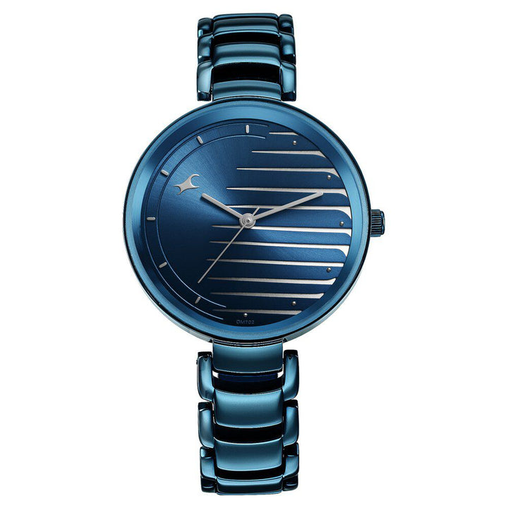 Fastrack Style Up Quartz Analog Blue Dial Metal Strap Watch for Girls NS6216QM02