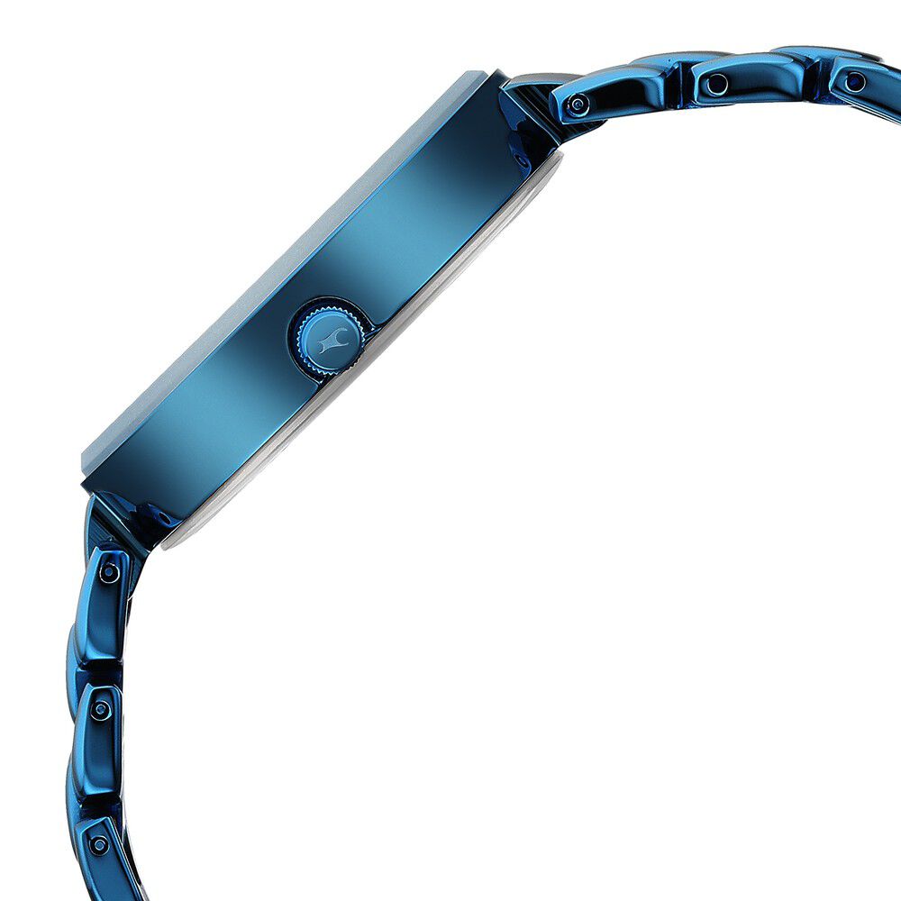 Fastrack Style Up Quartz Analog Blue Dial Metal Strap Watch for Girls NS6216QM02