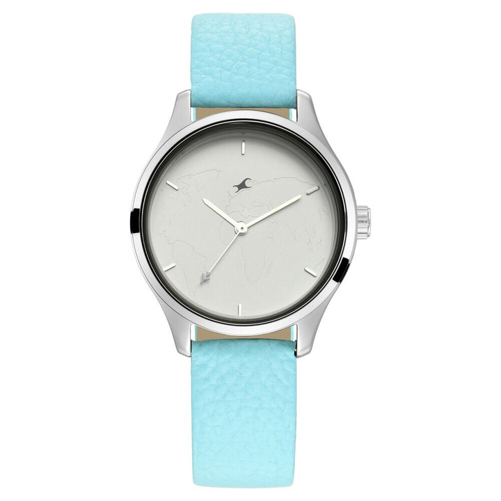 Fastrack Tripster Quartz Analog White Dial Leather Strap Watch for Girls NR6219SL01