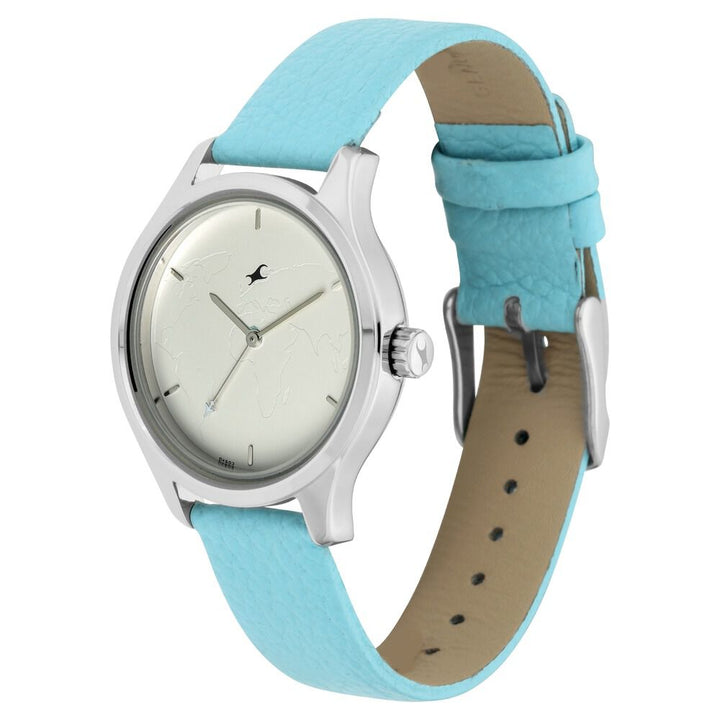 Fastrack Tripster Quartz Analog White Dial Leather Strap Watch for Girls NR6219SL01