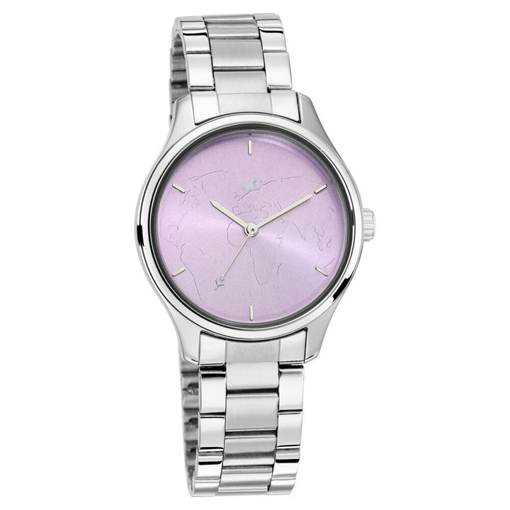 Fastrack Tripster Quartz Analog Purple Dial Stainless Steel Strap Watch for Girls NS6219SM02