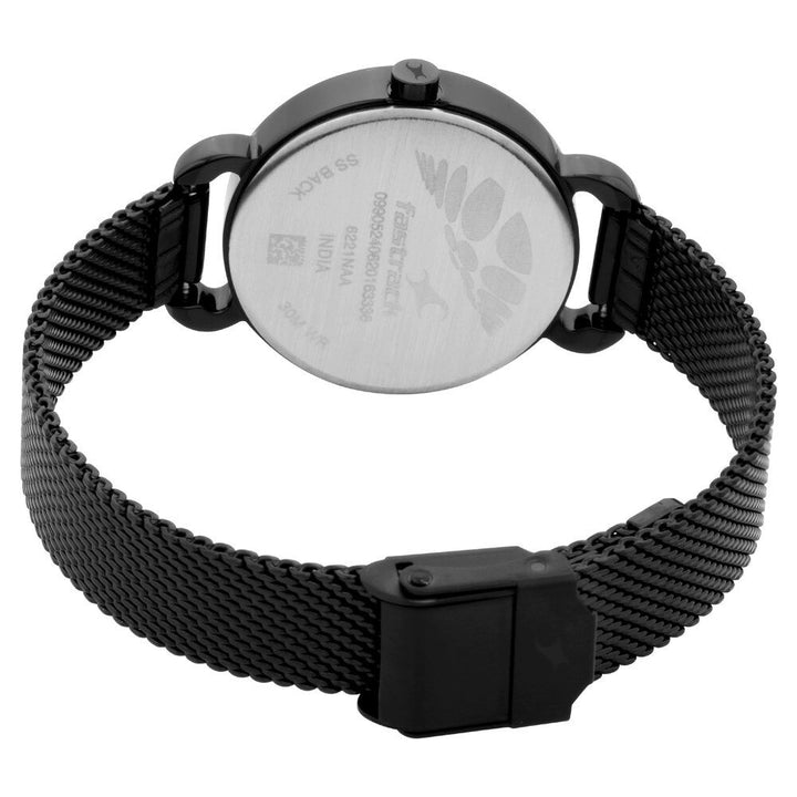 Fastrack Animal Print Quartz Analog Rose Gold Dial Stainless Steel Strap Watch for Girls NR6221NM01