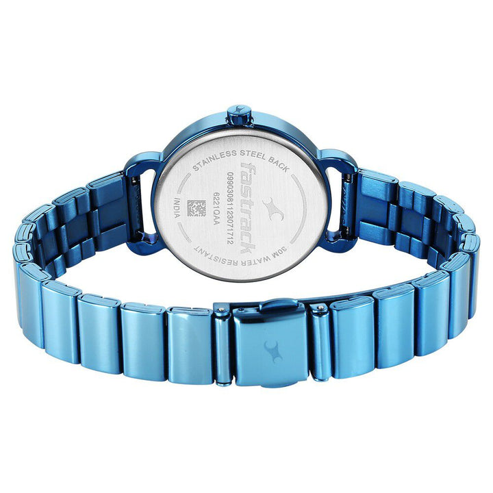 Fastrack Pulse Quartz Analog Blue Dial Stainless Steel Strap Watch for Girls 6221QM02F