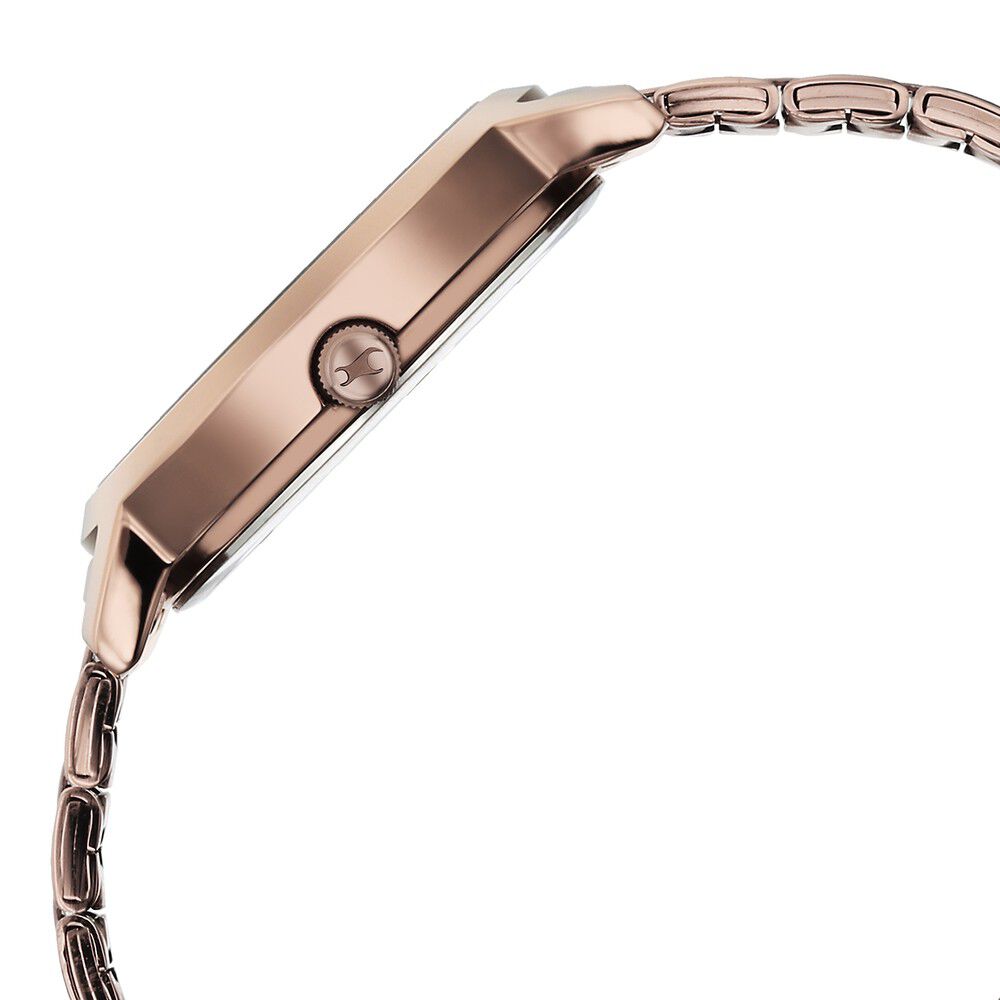 Fastrack Tick Tock Quartz Analog Beige Dial With Brown Stainless steel Strap Watch for Girls 6225QM01