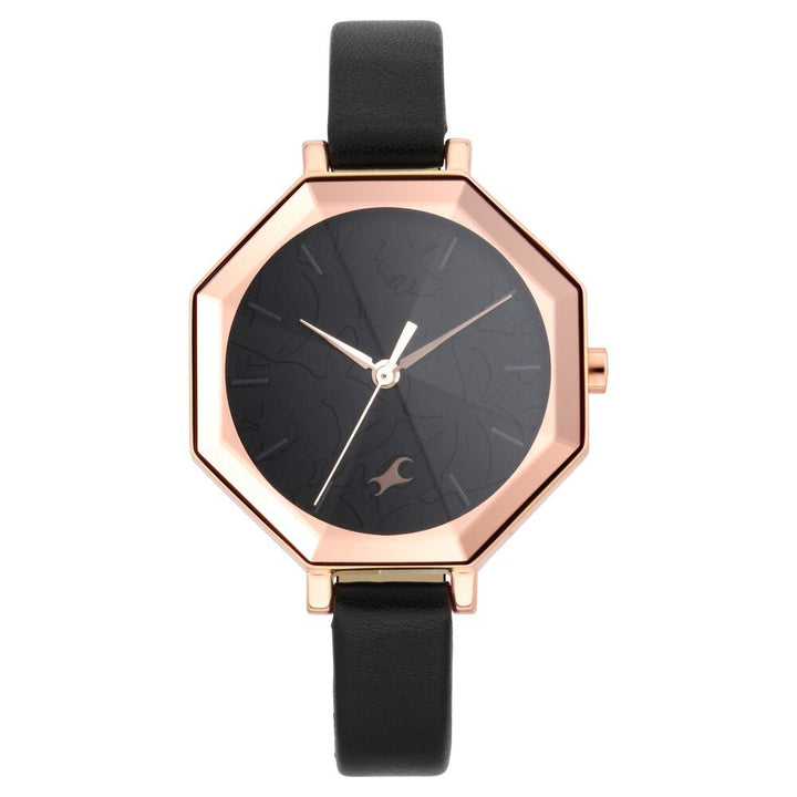 Fastrack Paint Me Quartz Analog Black Dial Leather Strap Watch for Girls NS6226WL01