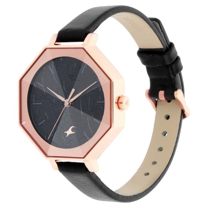 Fastrack Paint Me Quartz Analog Black Dial Leather Strap Watch for Girls NS6226WL01