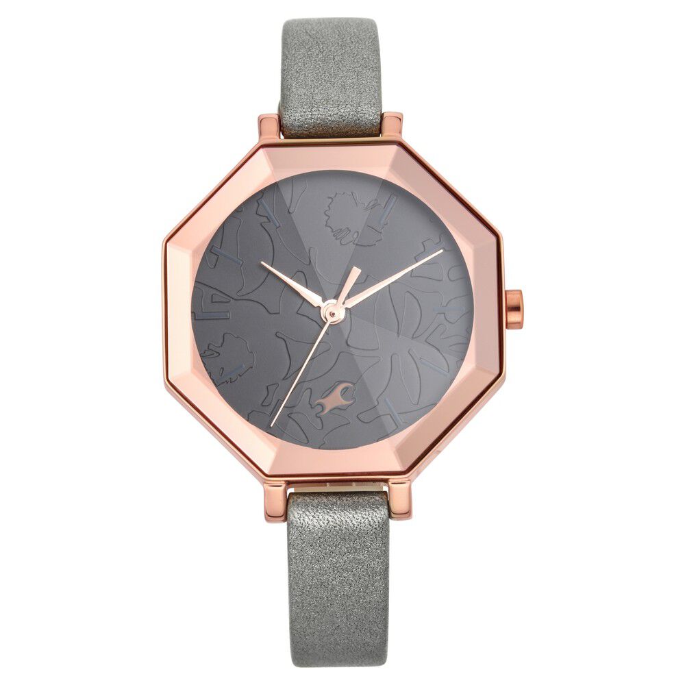 Fastrack Paint Me Quartz Analog Black Dial Leather Strap Watch for Girls NS6226WL02