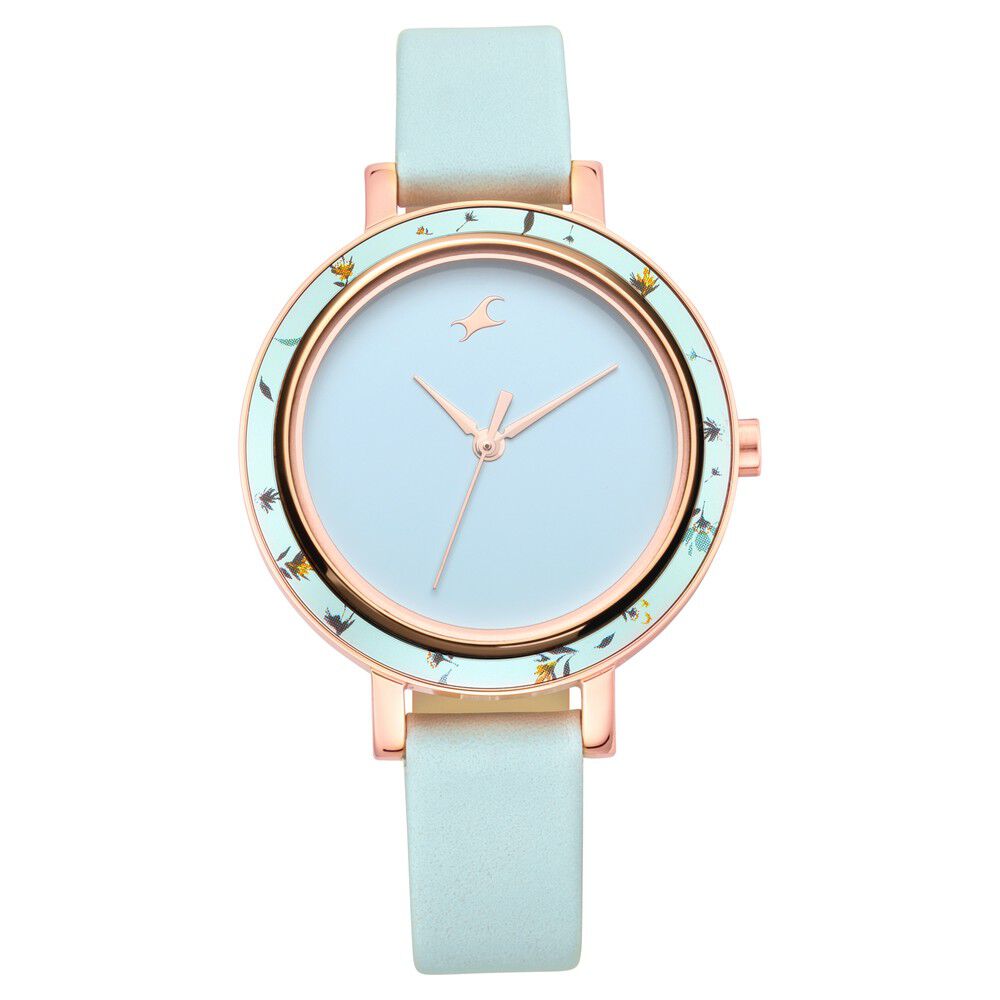 Fastrack Paint Me Quartz Analog Blue Dial Leather Strap Watch for Girls NS6229WL01