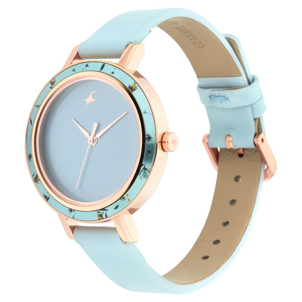 Fastrack Paint Me Quartz Analog Blue Dial Leather Strap Watch for Girls NS6229WL01