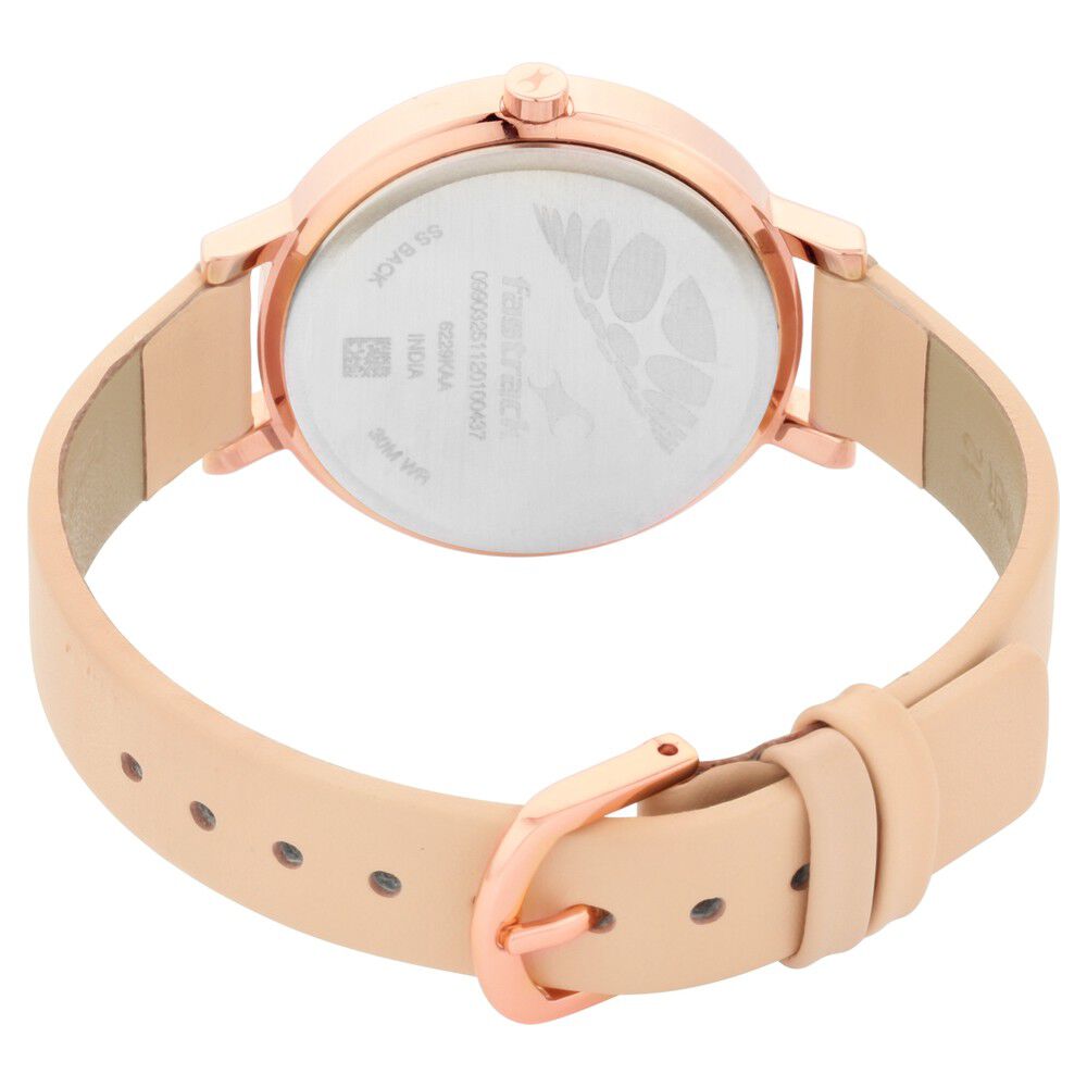 Fastrack Paint Me Quartz Analog Pink Dial Leather Strap Watch for Girls NS6229WL02