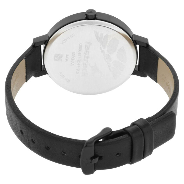 Fastrack Paint Me Quartz Analog Black Dial Leather Strap Watch for Girls NS6230NL01